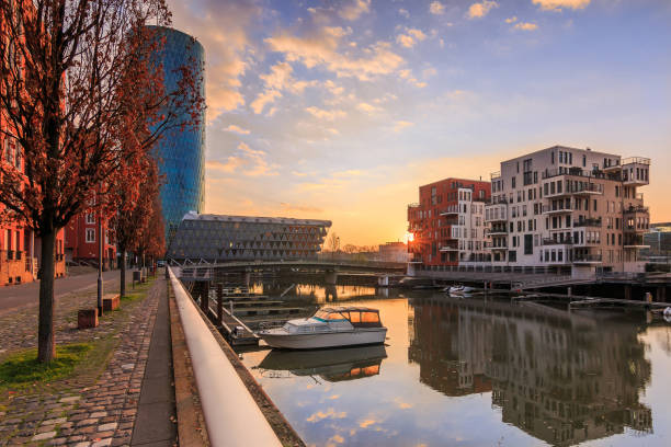istock Clouds with blue sky at sunrise over Frankfurt Main 1310279139