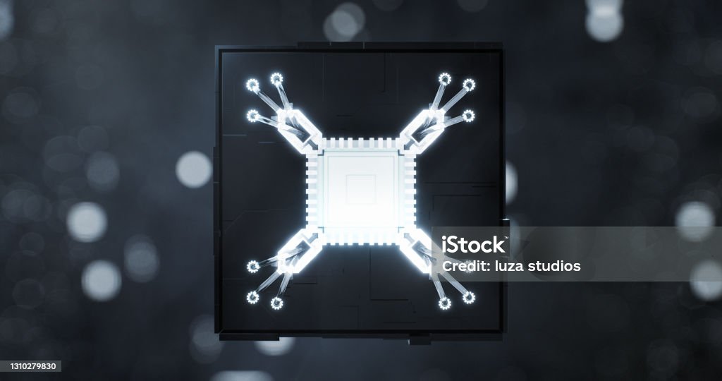 Intelligent Cpu Chip Intelligent Cpu Processing Big Data In Futuristic Computer Stock Photo ...