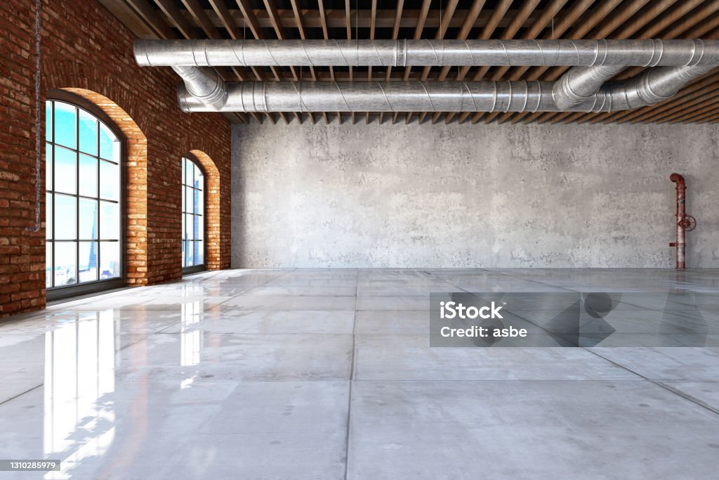 Empty Large Warehouse Stock Photo - Download Image Now - Empty, No