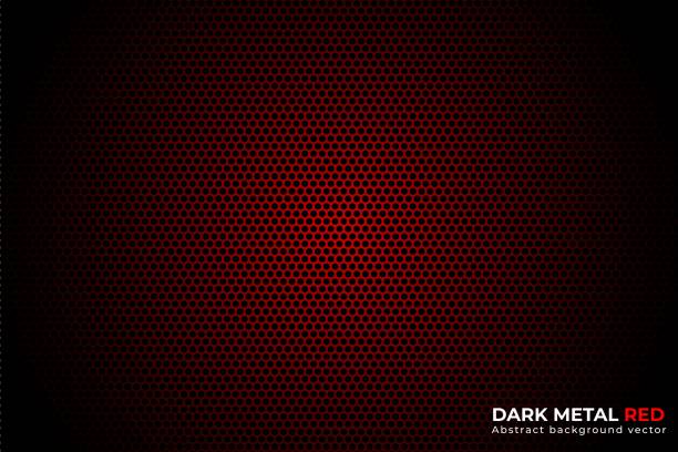 Abstract Metal Red And Black Background Design Stock Illustration -  Download Image Now - Black Background, Red, Backgrounds - iStock
