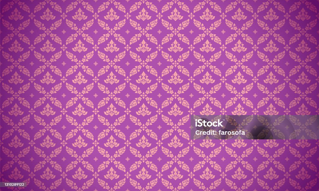 Luxury Thai Pattern Purple Background Vector Illustration Lai Thai Element  Pattern Gold And Purple Theme Stock Illustration - Download Image Now -  iStock