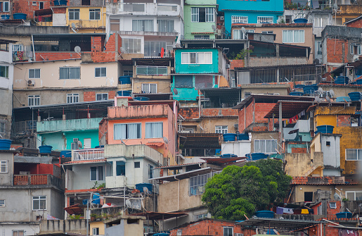 the favelas of Rosinha in Rio de Janeiro. Brazil