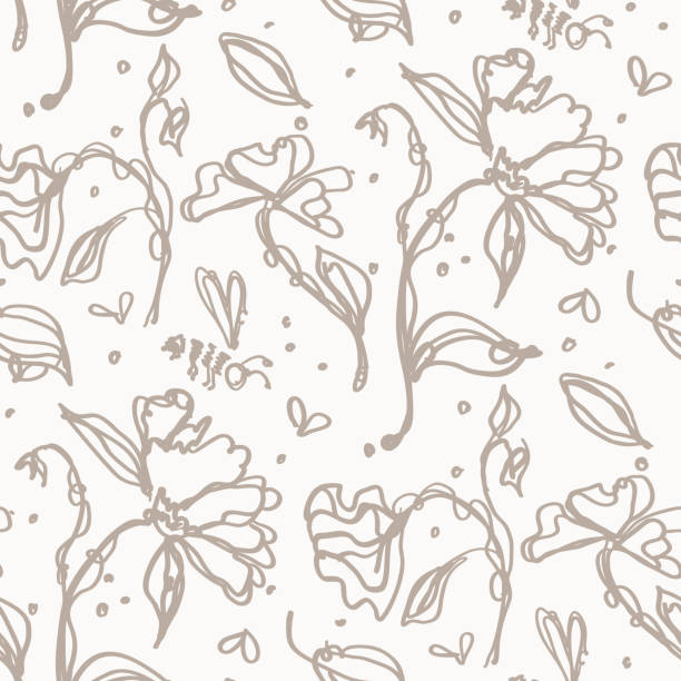 Ilustración de Fondo De Patrón Floral Doodle Minimalista Sin Costuras Calma Boho Fondo De Pantalla De Color De Tono Terroso Diseño De Flores Scandi Unisex Moderno Y Sencillo Bebé Orgánico Neutro De Ilustración de Fondo De Patrón Floral Doodle Minimalista Sin Costuras Calma Boho Fondo De Pantalla De Color De Tono Terroso Diseño De Flores Scandi Unisex Moderno Y Sencillo Bebé Orgánico Neutro De
