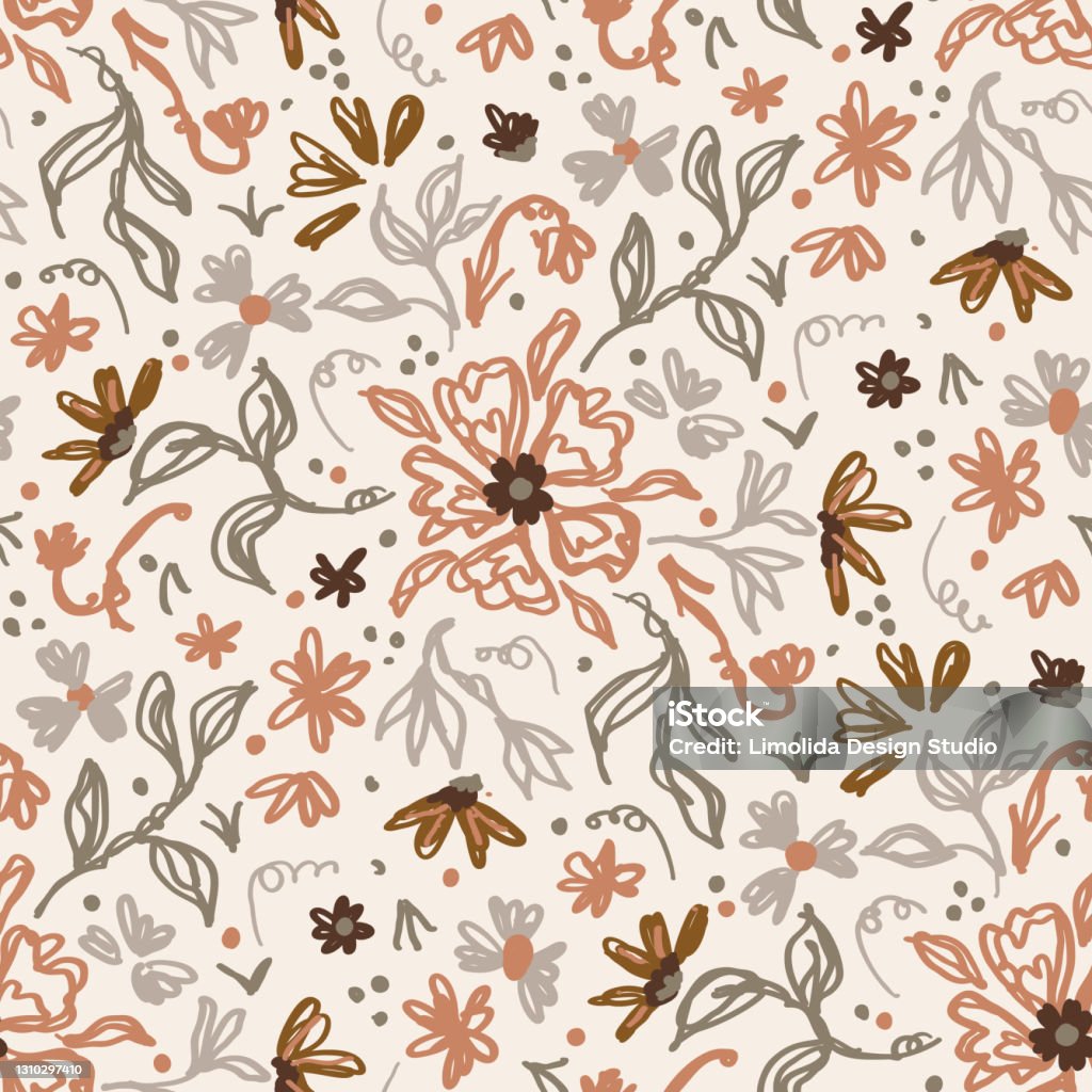 Ilustración de Fondo De Patrón Floral Doodle Minimalista Sin Costuras Calma Boho Fondo De Pantalla De Color De Tono Terroso Diseño De Flores Scandi Unisex Moderno Y Sencillo Bebé Orgánico Neutro De Ilustración de Fondo De Patrón Floral Doodle Minimalista Sin Costuras Calma Boho Fondo De Pantalla De Color De Tono Terroso Diseño De Flores Scandi Unisex Moderno Y Sencillo Bebé Orgánico Neutro De