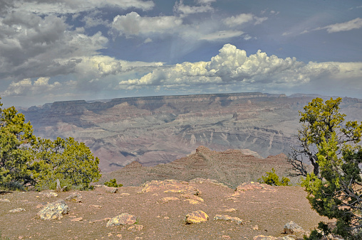 This national park is visited by thousands of visitors from the world over for views like this at the Grand Canyon National Park and under this wonderful cloudy day in June makes the view very special.