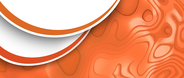 Abstract background Futuristic Curves and digital Design on Orange Concept. Design for banner, website, Copy Space - 3d rendering