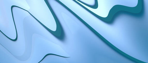 istock Creative idea. Abstract Waves background Futuristic and Digital Design Concept on Blue. Copy space, Design for banner, website - 3d rendering 1310299849