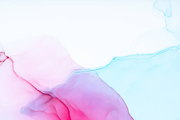 Hand drawn, abstract Alcohol Ink painting. Colorful wavy background for wallpapers, templates, flyers, layouts, posters, cards.