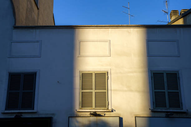 Milan, Lombardy, Italy: old building along via Piero della Francesca, lights and shadows