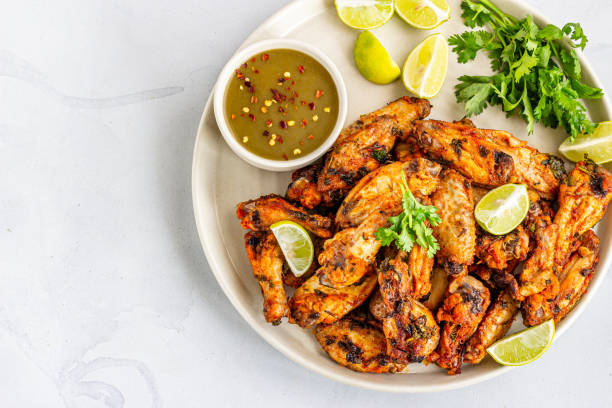 istock Baked Chicken Wings, Chicken Appetizer, Chicken Platter Top Down Photo 1310304715