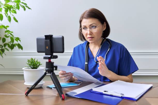 istock Online doctor consultation, female talking with patient using video call 1310310762
