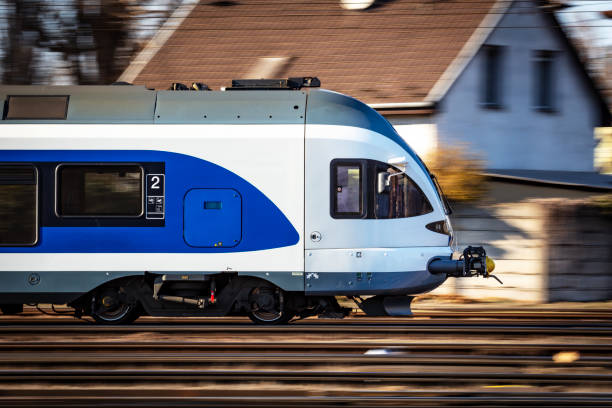 istock Untitled passenger train arrival at railway train station. Public transport. 1310313618