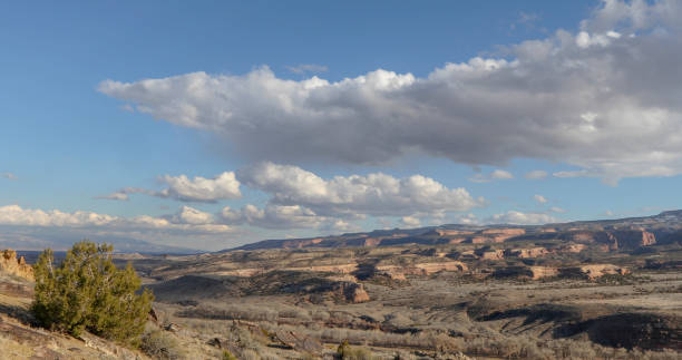 Scenic view of desert mountain range in the morning
