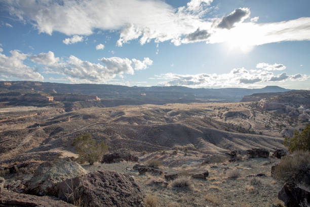 istock Scenic view of desert mountain range in the morning 1310324676