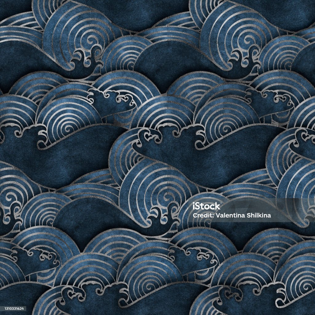 One Pattern Sea Wave Sea Wave Pattern Stock Illustration - Download Image Now - Wave Pattern ...