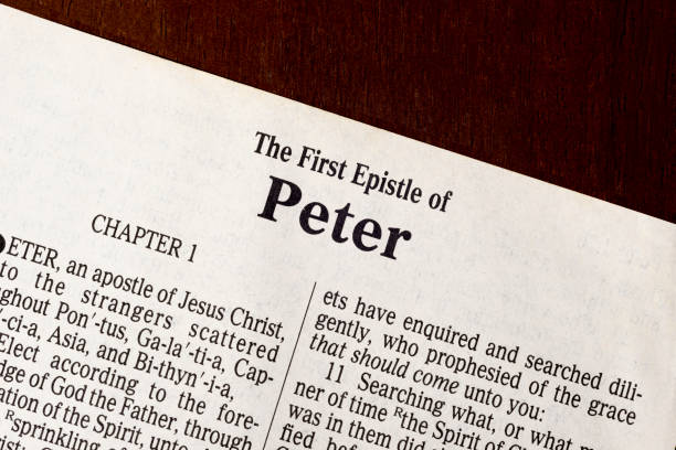 istock The Book of First Peter Title Page Close-up 1310331745