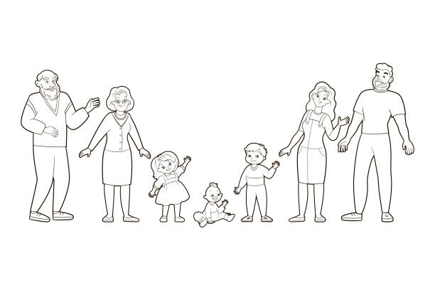 175 Family Coloring Together Illustrations & Clip Art - iStock