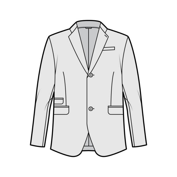 Tailored Jacket Lounge Suit Technical Fashion Illustration With