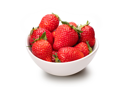 strawberries on white
