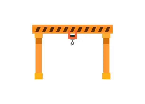 Vector illustration of Overhead crane. simple flat illustration