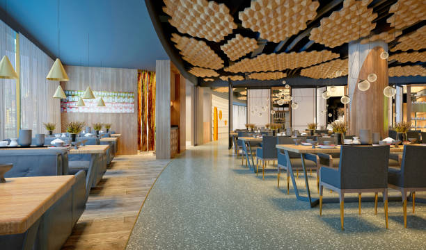 istock 3d render of cafe restaurant interior 1310344446