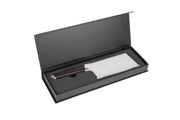 istock Butcher's knife on black box. 1310352488
