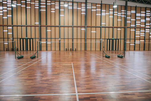 empty badminton court sport venue without people