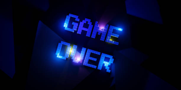 istock Logo Game Over Neon Laser Color Letter glow effect 3d illustration 1310358817