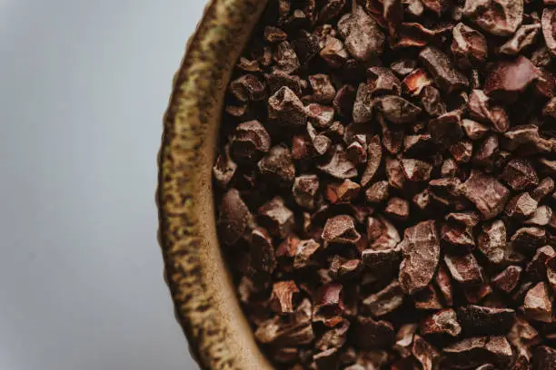 Detail shot of Cocoa Nibs – Raw Food