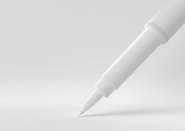 istock White Pen floating in white background. minimal concept idea creative. monochrome. 3D render. 1310373263
