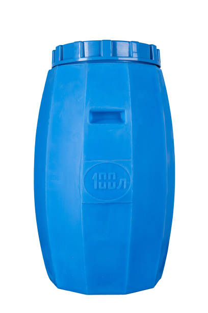 istock Blue plastic water tank isolated on white 1310384532