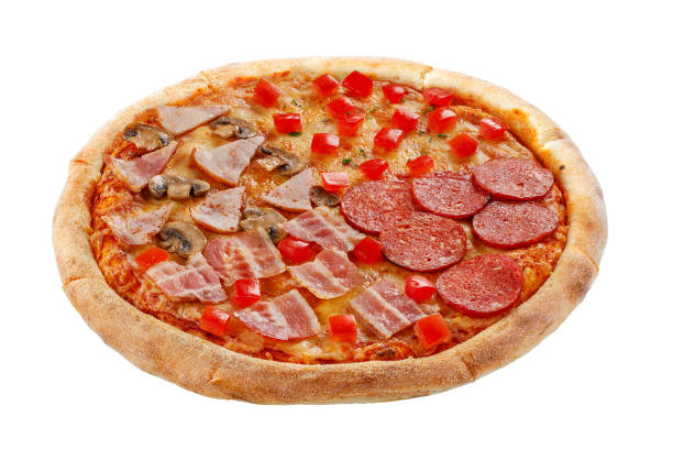 istock Pizza isolated on white background.Side view. Italian food concept. Appetizing pizza. 1310385518