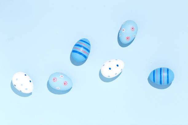 istock Easter eggs decorated painted minimal abstract concept sunny day 1310385675
