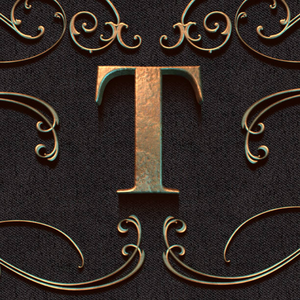 istock Golden 3d alphabet, letter s, logo design, 3d illustration, lettering 1310388493