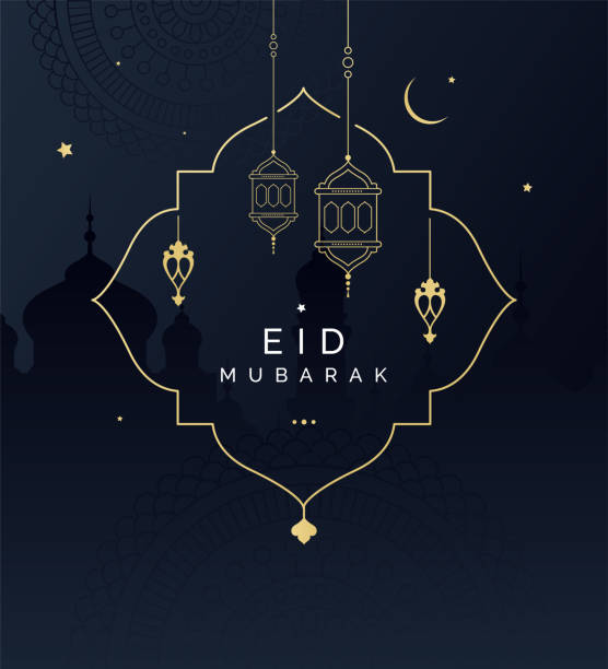 ilustrações de stock, clip art, desenhos animados e ícones de eid mubarak greeting background template - eid il fitr