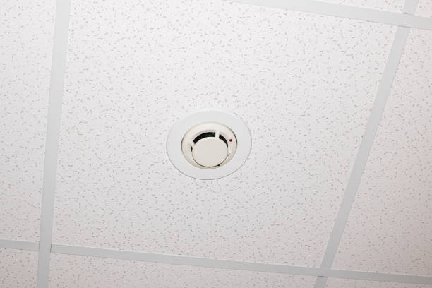 istock Firefighter warning on the ceiling close up 1310395716
