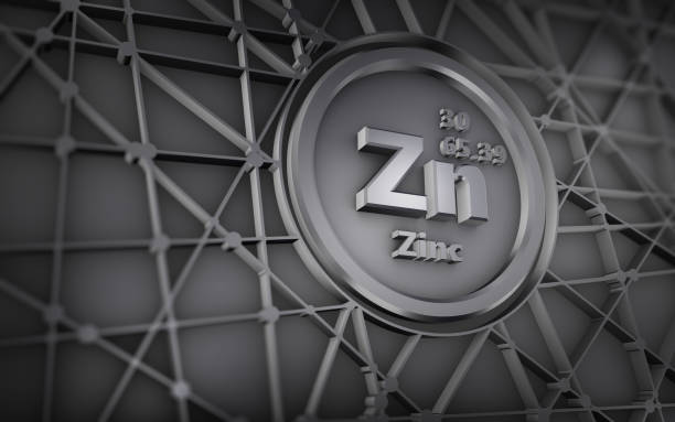 geometric symbol of zinc Abstract geometric symbol of the chemical element zinc. 3d render. zinc element stock pictures, royalty-free photos & images