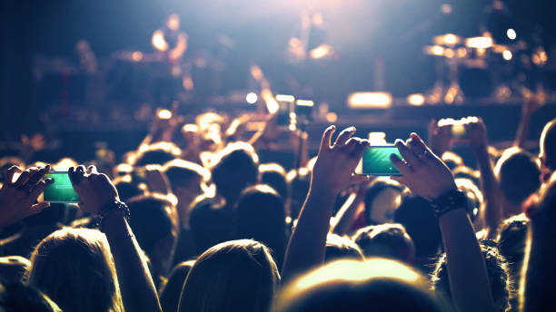 duża grupa ludzi na imprezie koncertowej. - popular music concert crowd nightclub stage zdjęcia i obrazy z banku zdjęć