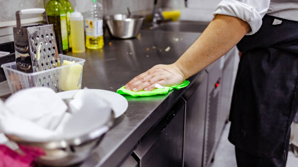 istock Chef cleaning after preparing food 1310403185