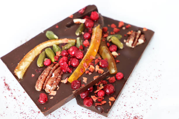 istock Dark chocolate with dried cranberries, citrus fruit and nuts 1310403266