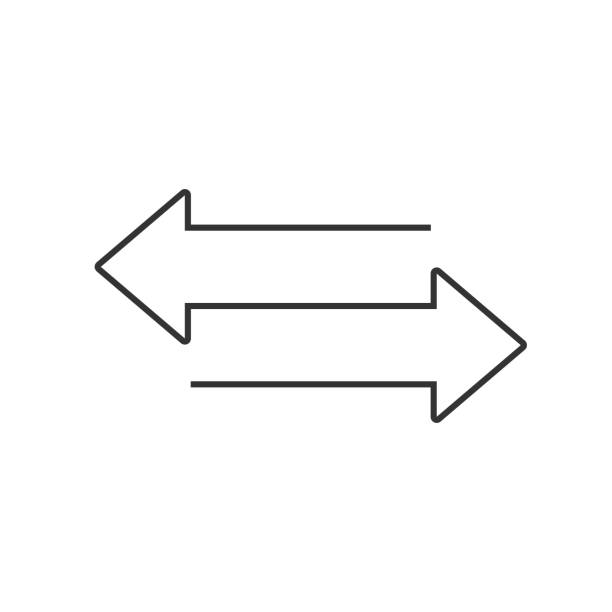 Two opposite arrows icon. Transfer sign Two opposite arrows icon. Transfer vector sign خیابان السیف دبی stock illustrations