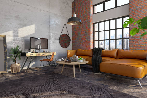 istock Loft Living Room with Workspace 1310411773