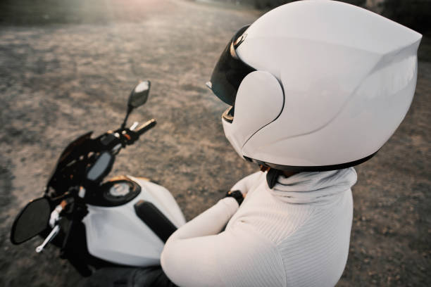 istock Motorcyclist sitting on a motorcycle. 1310411815