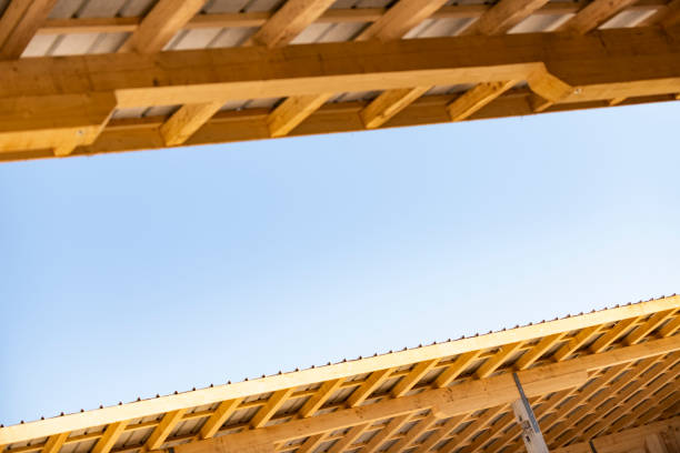 istock Wooden ceiling with exposed beams 1310417371