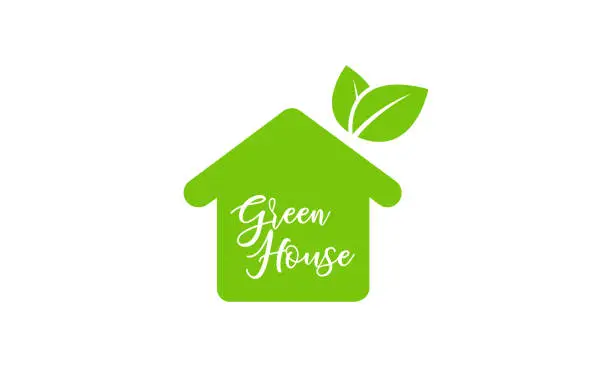 Vector illustration of Green House Logo Template ,Green Home Logo Modèle