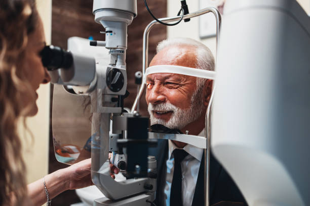 istock Senior man at ophthalmology treatment 1310419411