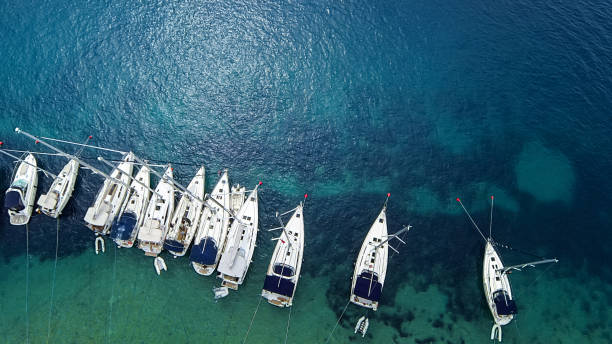 istock Marina bay with sailboats and yachts 1310423965