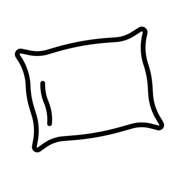베개 선 아이콘, 윤곽 기호 벡터 일러스트레이션 - pillow stock illustrations