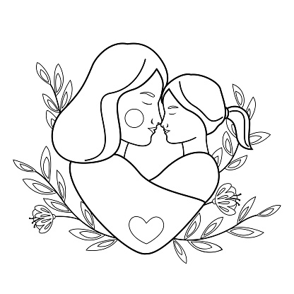Ilustración de Línea Madre E Hija y más Vectores Libres de Derechos de Colorear - Colorear, Madre, Libro para colorear - iStock Ilustración de Línea Madre E Hija y más Vectores Libres de Derechos de Colorear - Colorear, Madre, Libro para colorear - iStock