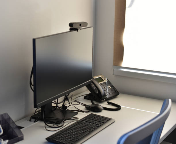 istock A new workplace in the office with a computer and a white desk 1310427791